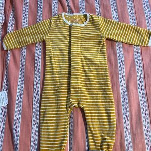 Magnetic Me Mustard and White Striped Kids Footie